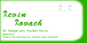 kevin kovach business card